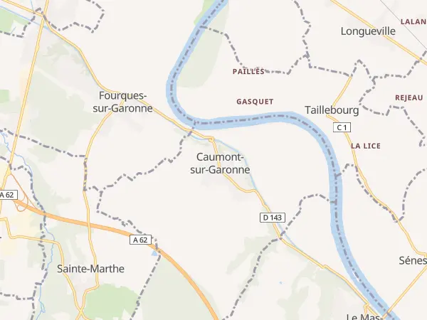 Plan de Caumont-sur-Garonne