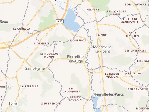 Plan de Pierrefitte-en-Auge