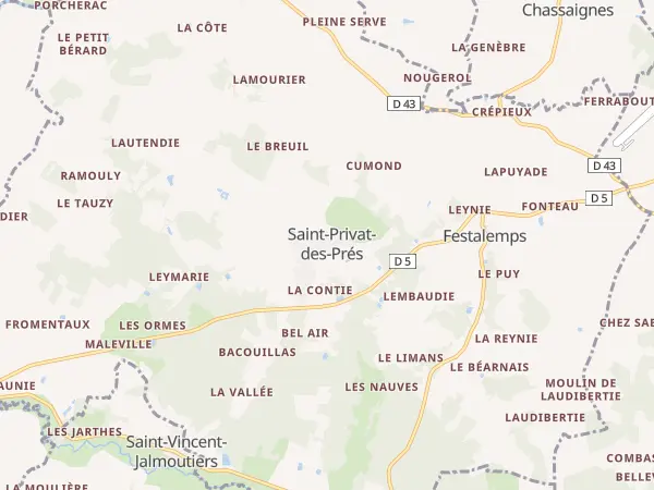 Plan de Saint Privat en Périgord
