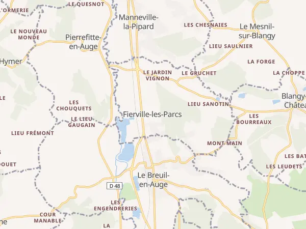 Plan de Fierville-les-Parcs