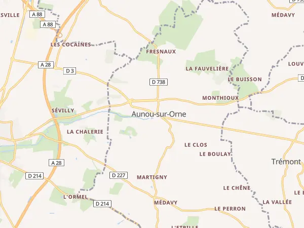 Plan de Aunou-sur-Orne