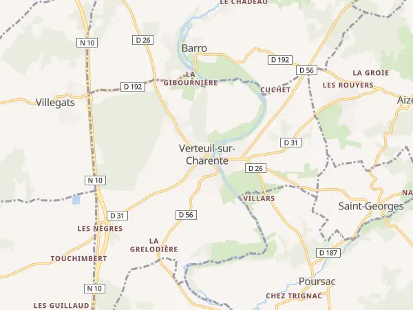 Plan de Verteuil-sur-Charente