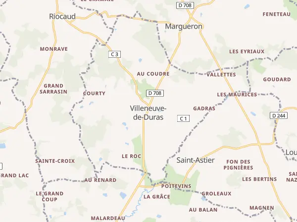 Plan de Villeneuve-de-Duras