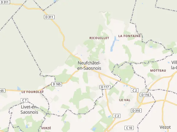 Plan de Neufchâtel-en-Saosnois