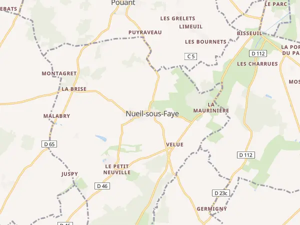 Plan de Nueil-sous-Faye