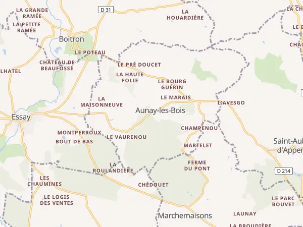 Plan de Aunay-les-Bois