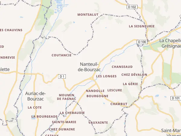 Plan de Nanteuil-Auriac-de-Bourzac