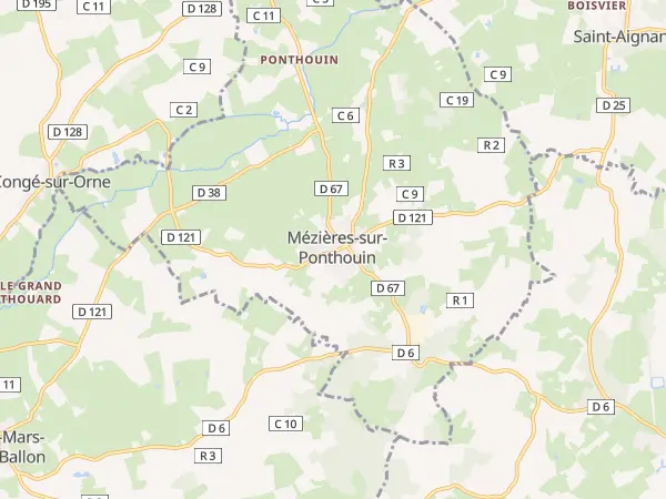 Plan de Mézières-sur-Ponthouin