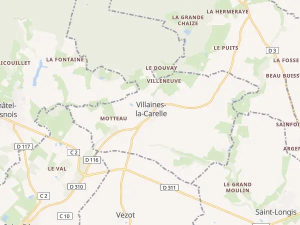 Plan de Villaines-la-Carelle