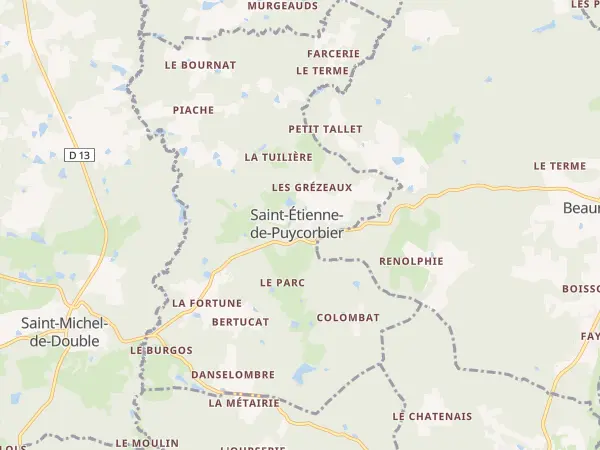 Plan de Saint-Étienne-de-Puycorbier