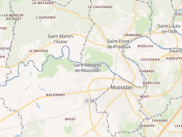 Plan de Saint-Médard-de-Mussidan