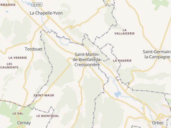 Plan de Saint-Martin-de-Bienfaite-la-Cressonnière