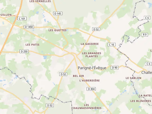 Plan de Parigné-l’Évêque