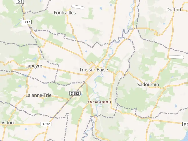 Plan de Trie-sur-Baïse