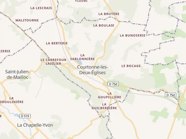 Plan de Courtonne-les-Deux-Églises