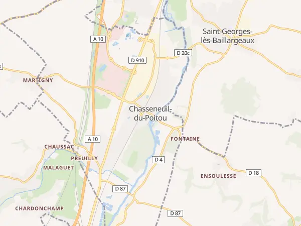 Plan de Chasseneuil-du-Poitou