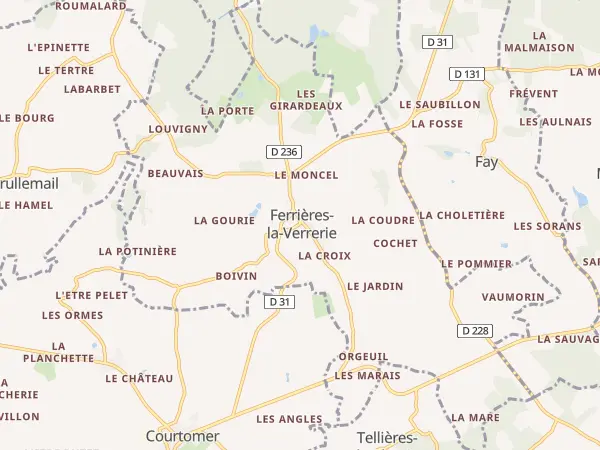 Plan de Ferrières-la-Verrerie