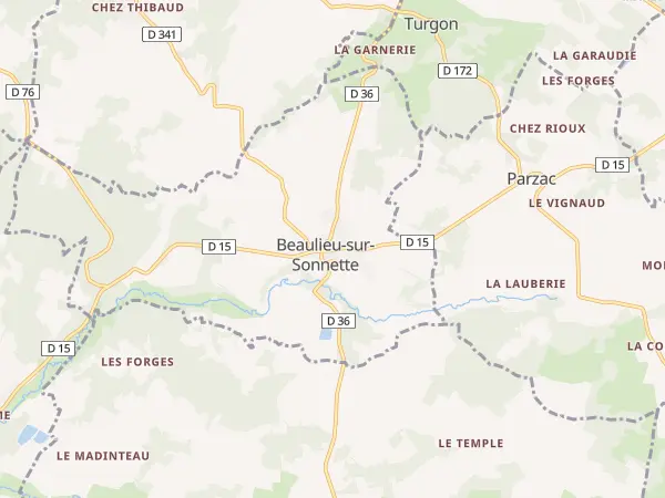 Plan de Beaulieu-sur-Sonnette