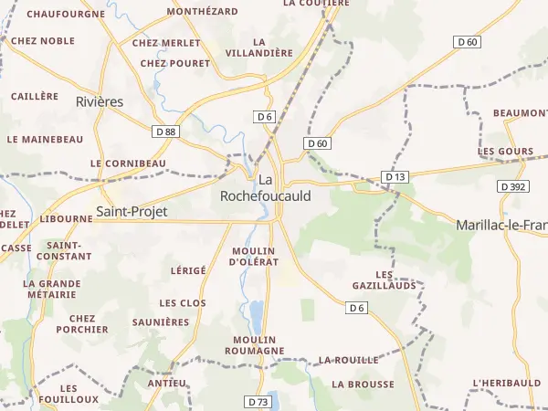 Plan de La Rochefoucauld-en-Angoumois