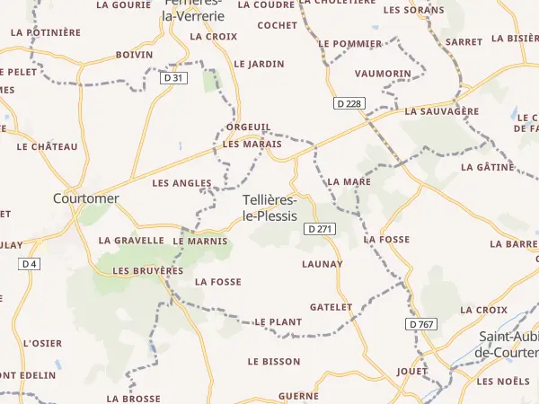 Plan de Tellières-le-Plessis
