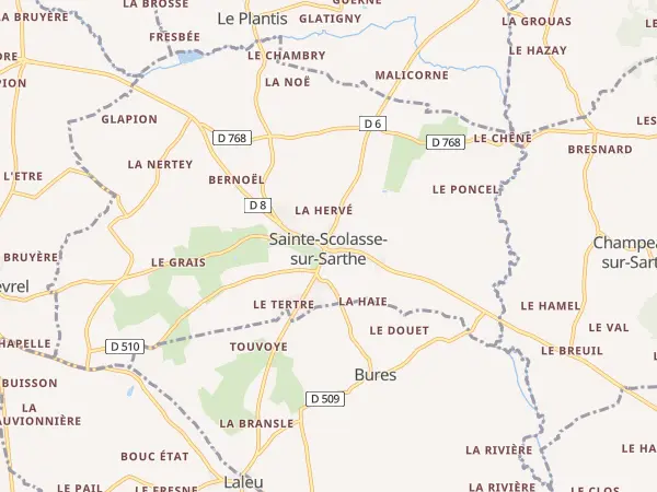 Plan de Sainte-Scolasse-sur-Sarthe