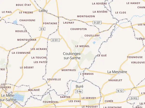 Plan de Coulonges-sur-Sarthe