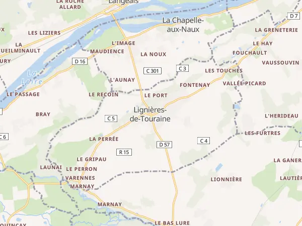 Plan de Lignières-de-Touraine