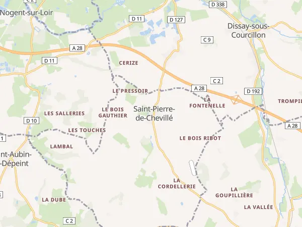 Plan de Saint-Pierre-de-Chevillé