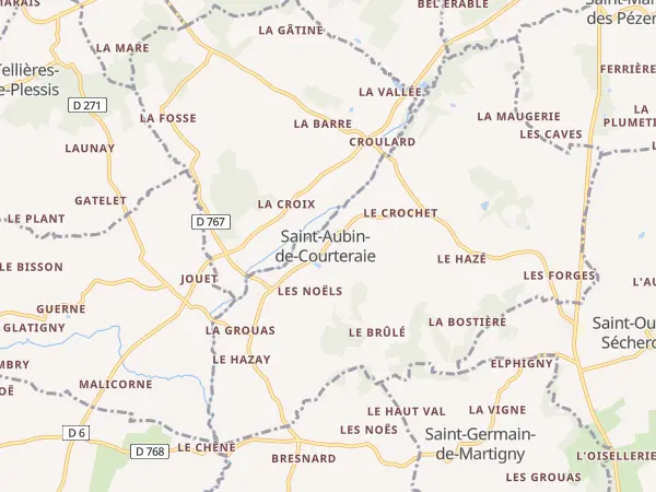 Plan de Saint-Aubin-de-Courteraie