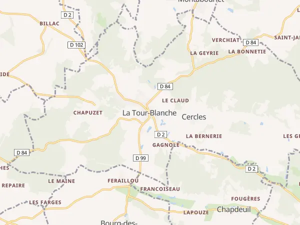 Plan de La Tour-Blanche-Cercles