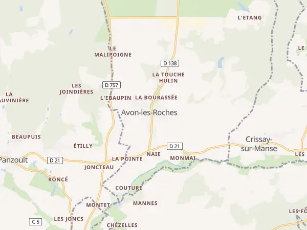 Plan de Avon-les-Roches