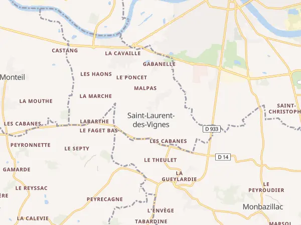Plan de Saint-Laurent-des-Vignes