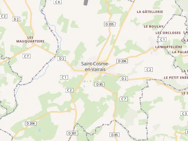 Plan de Saint-Cosme-en-Vairais