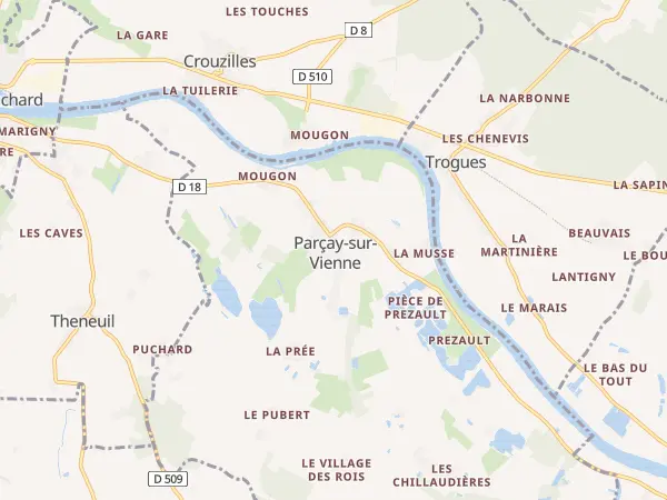 Plan de Parçay-sur-Vienne