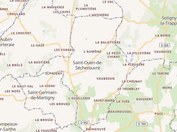 Plan de Saint-Ouen-de-Sécherouvre