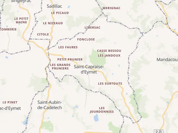 Plan de Saint-Capraise-d’Eymet
