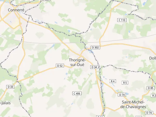 Plan de Thorigné-sur-Dué