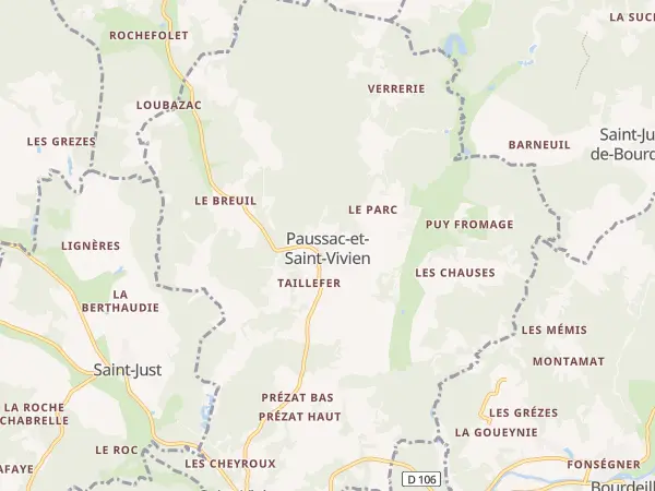 Plan de Paussac-et-Saint-Vivien