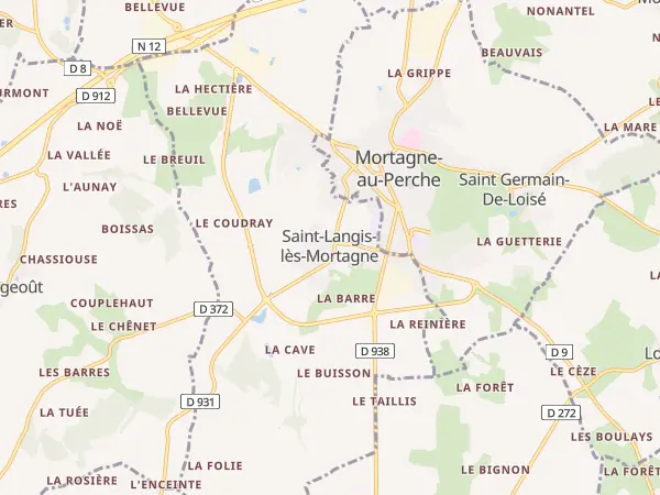 Plan de Saint-Langis-lès-Mortagne