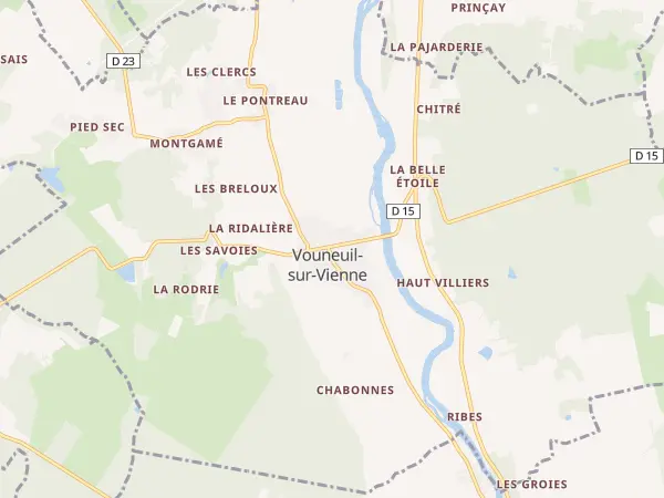 Plan de Vouneuil-sur-Vienne