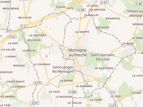 Plan de Mortagne-au-Perche