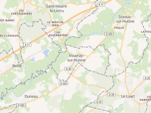Plan de Vouvray-sur-Huisne