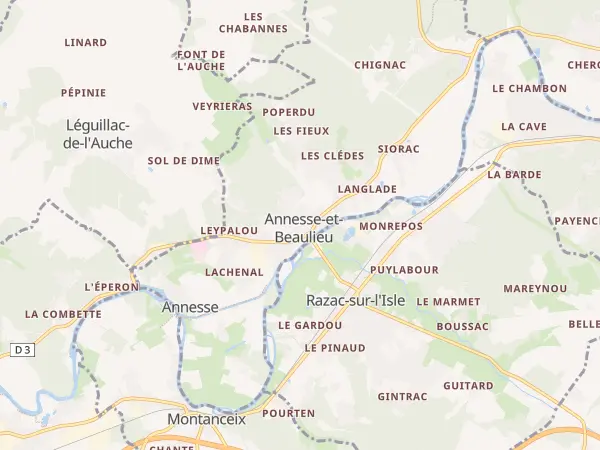 Plan de Annesse-et-Beaulieu