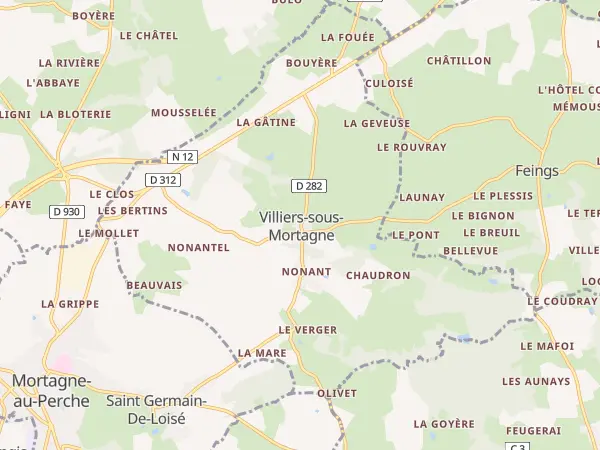 Plan de Villiers-sous-Mortagne