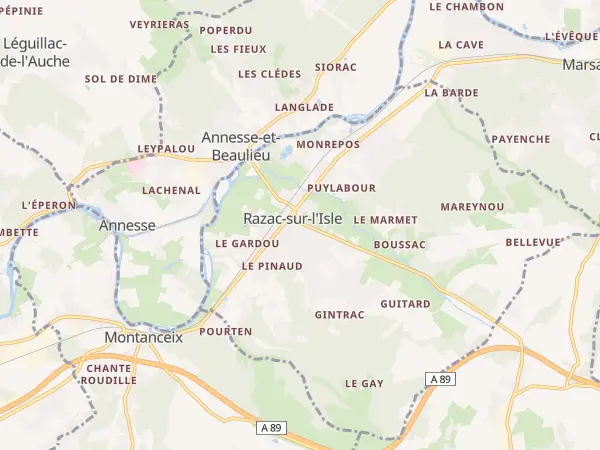 Plan de Razac-sur-l’Isle