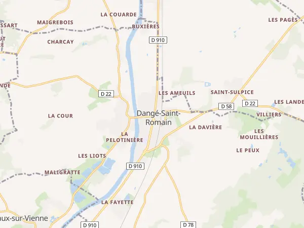 Plan de Dangé-Saint-Romain