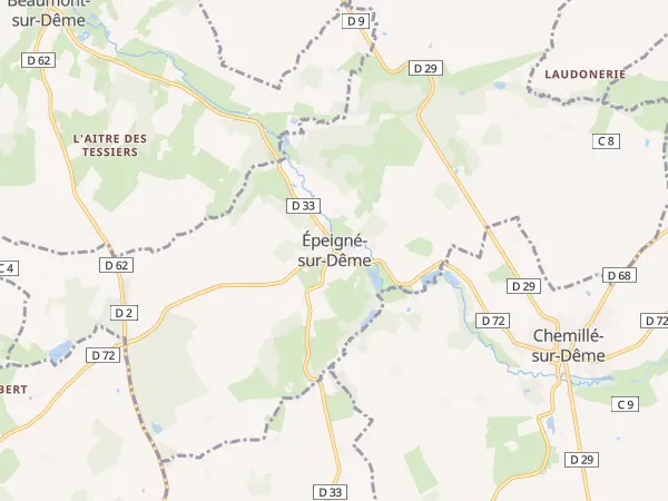 Plan de Épeigné-sur-Dême