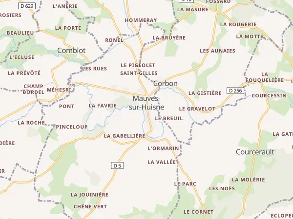 Plan de Mauves-sur-Huisne