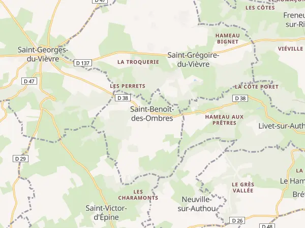 Plan de Saint-Benoît-des-Ombres