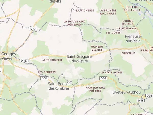Plan de Saint-Grégoire-du-Vièvre